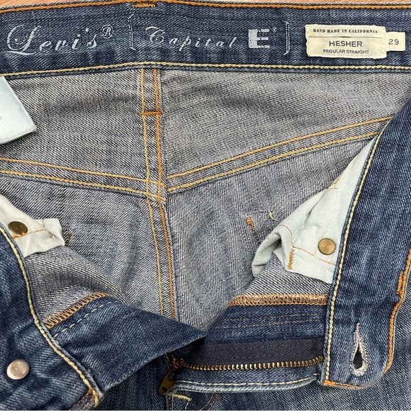 Vintage Levis Capital E Hesher Regular Straight Blue Jean 29x29 Made In USA - Picture 7 of 12